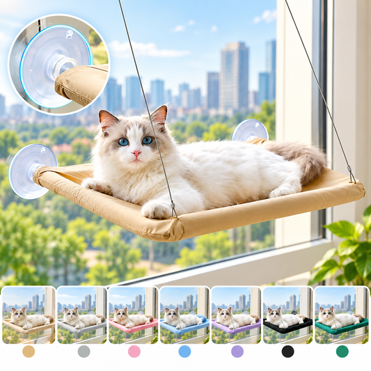 Cat Hammock with Powerful Suction Cups, Cat Bed, Glass Viewing Cat Swing, Cat Supplies, Hammock Accessories
