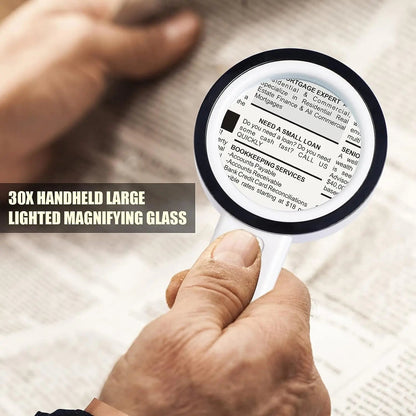 Handheld 30x Magnifying Glass