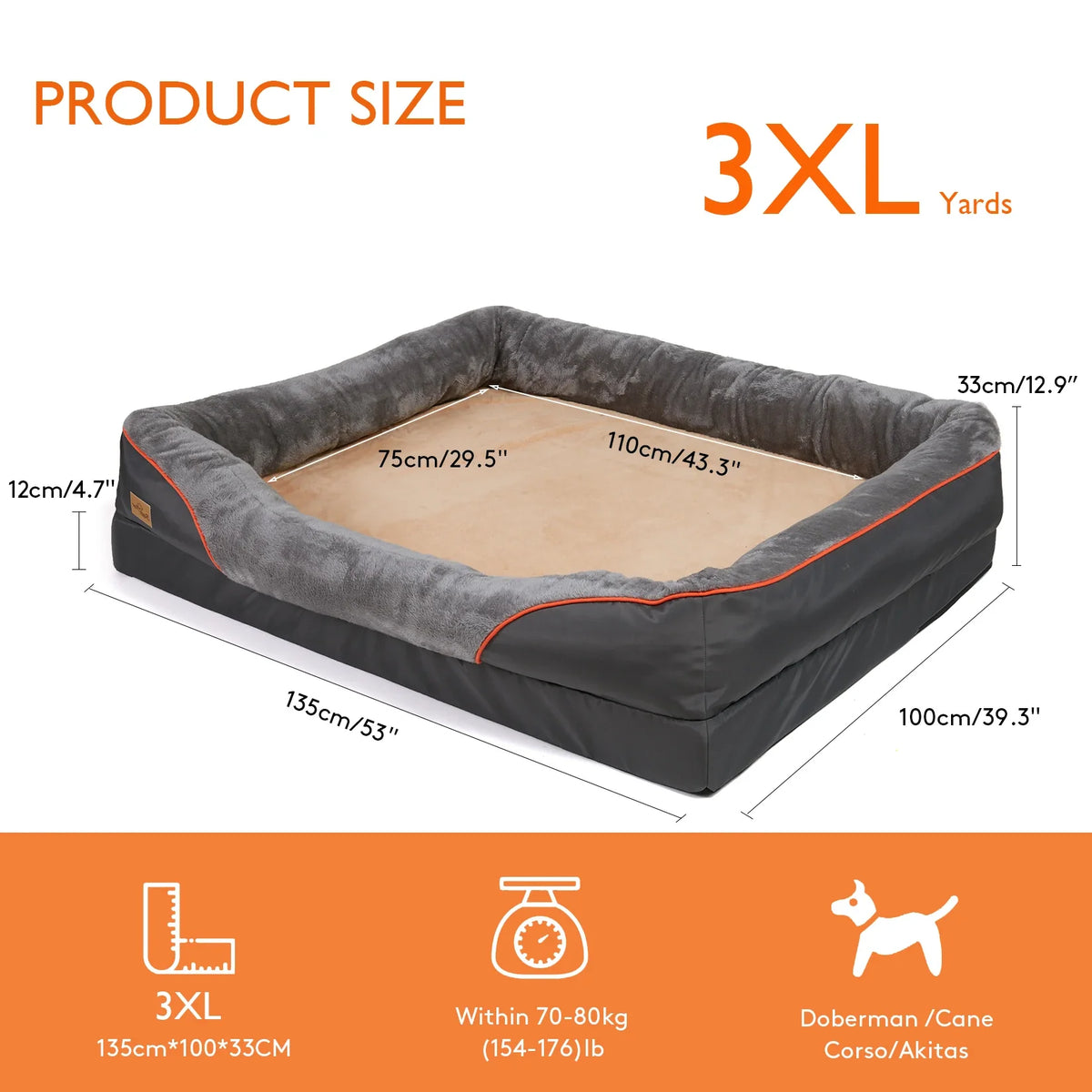 Foam Dog Bed with Removable Washable Cover | Hetriv