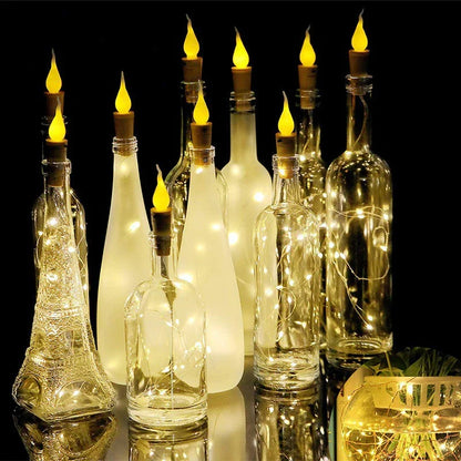 Candle Head Lights Battery Bottle Stopper