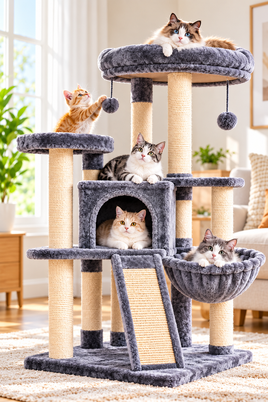 Cat Climbing Tower – High-Rise Cat House & Multi-Level Activity Center