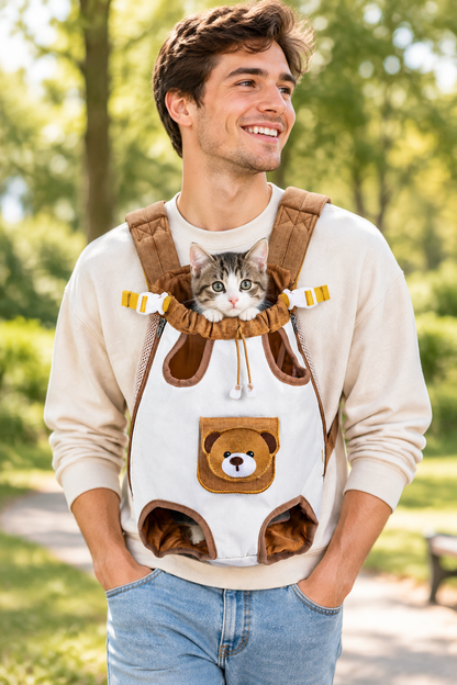 Pet Backpack Carrier - Lifestyle with Boy